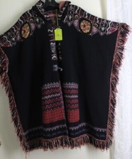 Nwt Etro M Fits O/s $2150 Hooded Art-wear Poncho Cardigan Jacket Eskandar Cut