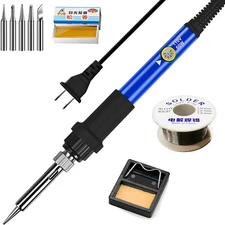 60W Soldering Iron Kit Electric Welding Irons Tool Adjustable Temp Solder Sucker