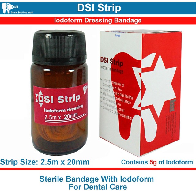 DSI Dental Implant Iodoform Strip Dressing Bandage Surgical Wound Care