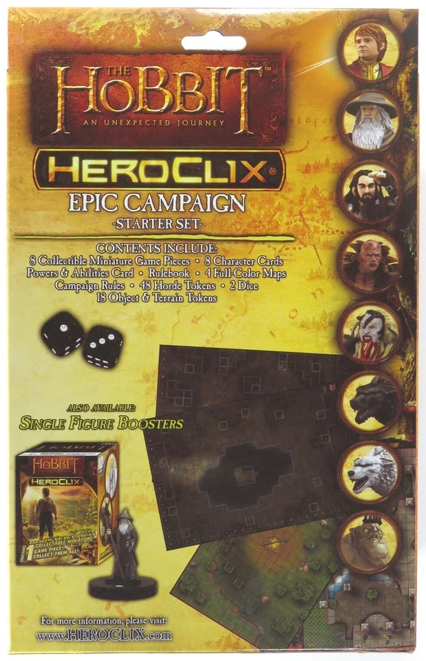 The Hobbit: An Unexpected Journey ~ Epic Campaign 8 Figure HeroClix STARTER Set - Image 2 of 3
