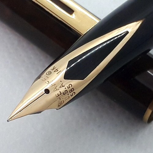 Vintage Sheaffer Targa 1030 Thuya Lacquer Marble Brown 14K Fountain Pen - Picture 10 of 12