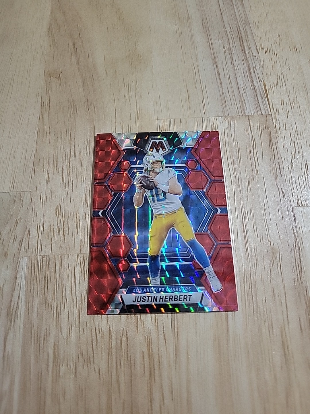 2023 Mosaic JUSTIN HERBERT Red Prizm #127 Los Angeles Chargers SP