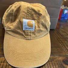 Carhartt Child Youth Strapback Hat Cap Cassic Brown/Yellow Logo Patch
