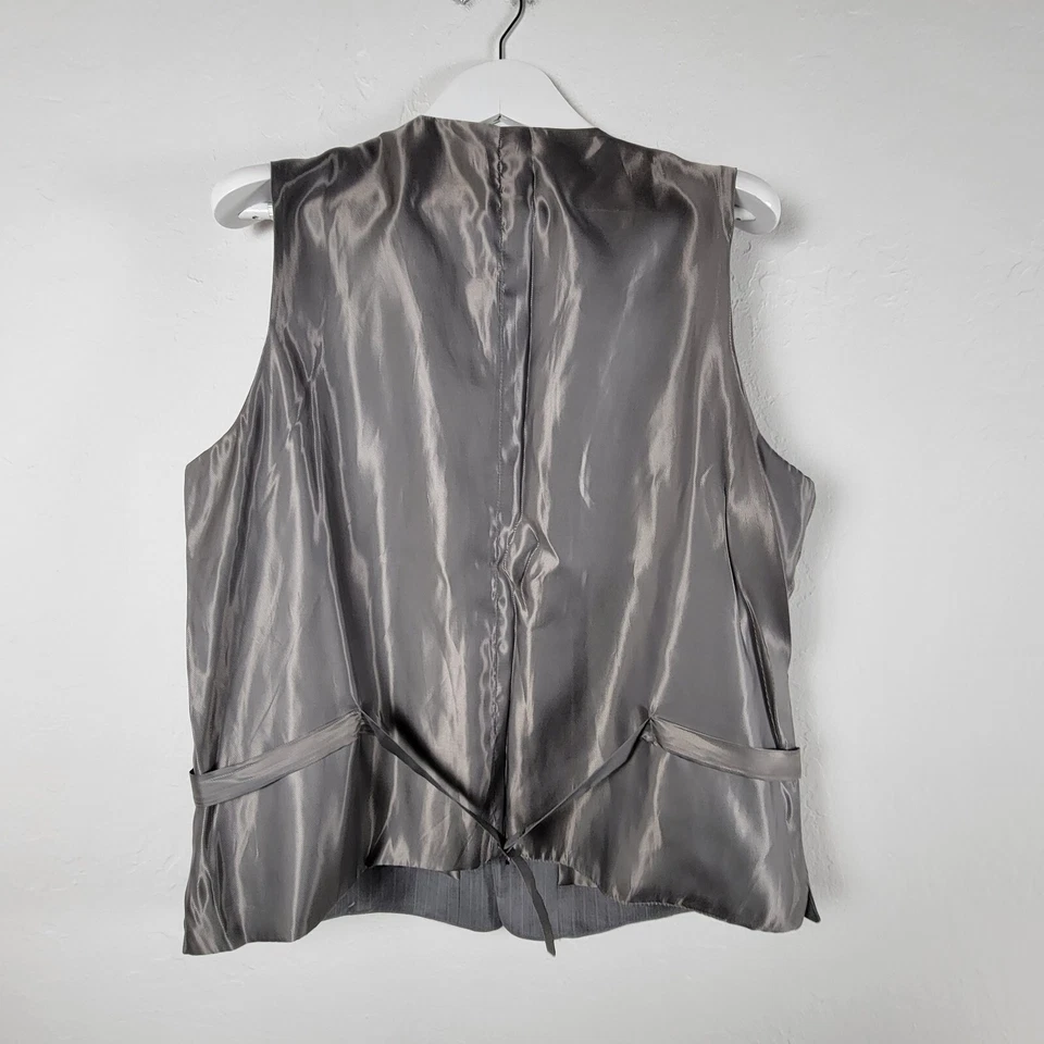 Alfani Vest Mens Gray 100% Wool Formal Five-Button Lined Adjustable Event Party - Image 2 of 4