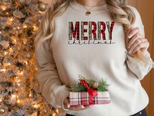 Merry Christmas Leopard Print Sweatshirt, Christmas Sweater, Leopard Print Chris