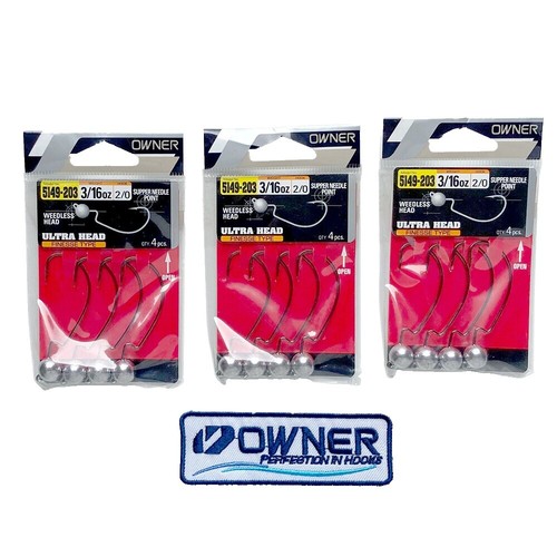 OWNER 90 X Strong Short Shank Jig Hooks 5313-131 Size 3/0 - 46 pack for  molds | eBay