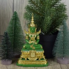 Statua Buddha smeraldo giada verde armatura estiva meditazione amuleto magico...