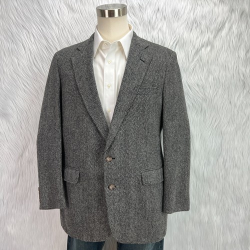 Chaqueta Blazer Abrigo Deportivo Corbin Gris Espiga 43R De Colección Tweed Para Hombres - Imagen 7 de 21