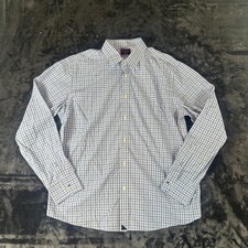 UNTUCKit Button Down Shirt Mens XL Blue Gingham Check Wrinkle Free Long Sleeve
