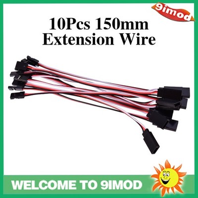 10x 15cm Servo Extension Cable For RC Futaba JR Male to Female 15cm Connector