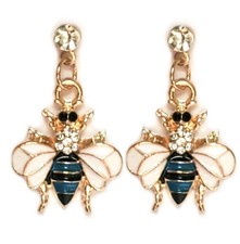 Womens Small Bee Earrings, One Pair - Please Choose