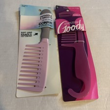 Conair Detangle and Smooth Soft-Grip Handle Wide-Tooth Comb, Lot Of 2