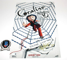 ACTRESS DAKOTA FANNING SIGNED 'CORALINE' 2024 12x18 MOVIE POSTER BECKETT COA