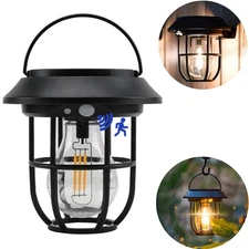 Solar Power Hanging Light Outdoor Motion Sensor Lantern Waterproof Camping Lamp