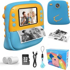 Kids 1080P HD Digital Instant Print Camera 32G Card Portable Toy Gift