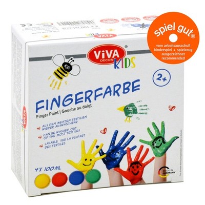 ViVA DECOR Fingerfarbe 'ViVA KIDS', 4er-Set Basic