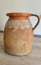 Prächtiger antiker KRUG HENKELKRUG  Hafnerkeramik IRDENWARE K.K Ungarn 