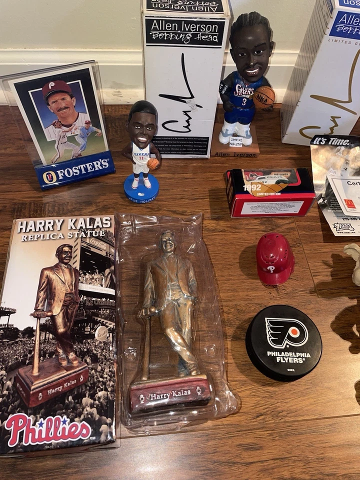Vtg Bobblehead Statue Lot Iverson Jrue Jackals Kalas Eagles Schmidt Flyers Puck - Image 2 of 4