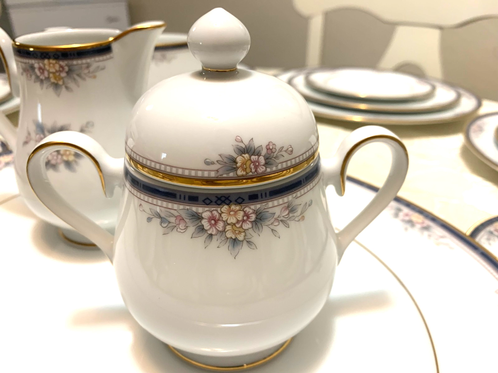 Complete Noritake Fine China Set w/Gold Trim Ontario Pattern 3763 Service for 8