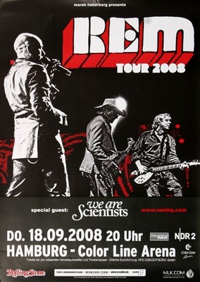 R.E.M - Live , Hamburg 2008 | Konzertplakat | Poster