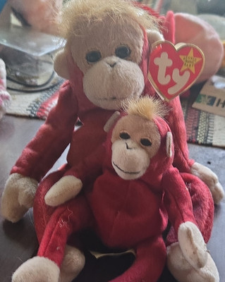 Ty Beanie Babies Red Monkey Plush Set with Tags 1999 Ages 3+ 3-11 Years