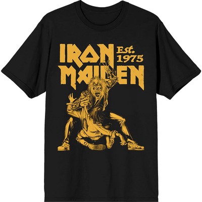 Iron Maiden 'Est. 1975 Claw Yellow Graphic' (Schwarz) T-Shirt NEU