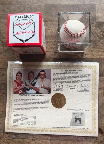Pete Rose Signed Rawlings Official NL Baseball Autograph With COA - 4221 of 4256