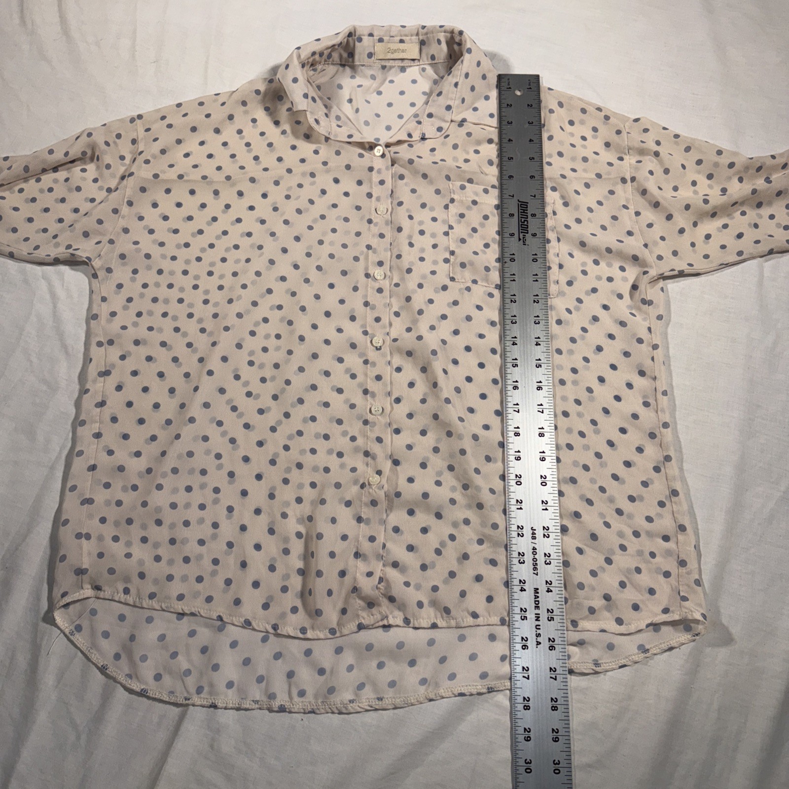 2Gether Polka Dot Button Down Blouse - image 5