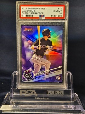 2017 BOWMAN’S BEST DAVID DAHL PURPLE REFRACTOR #11 PSA 10 GEM MINT 10 55/250!!