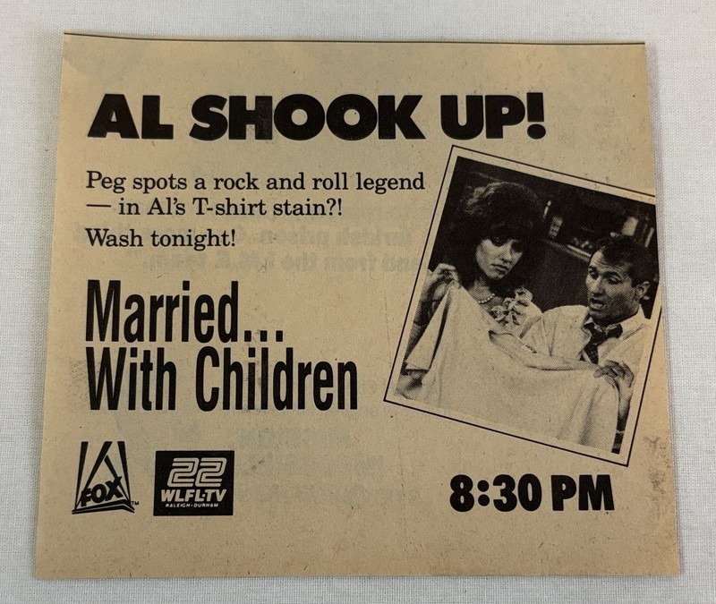 1988 FOX tv ad ~ MARRIED WITH CHILDREN all shook up