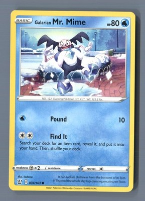 Galarian Mr. Mime 034/163 Common Battle Styles Pokemon Near Mint | eBay