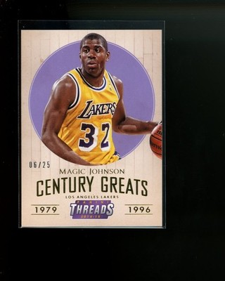 2014-15 Panini Threads Century Greats Proof Gold #2 Magic Johnson #d 6/25