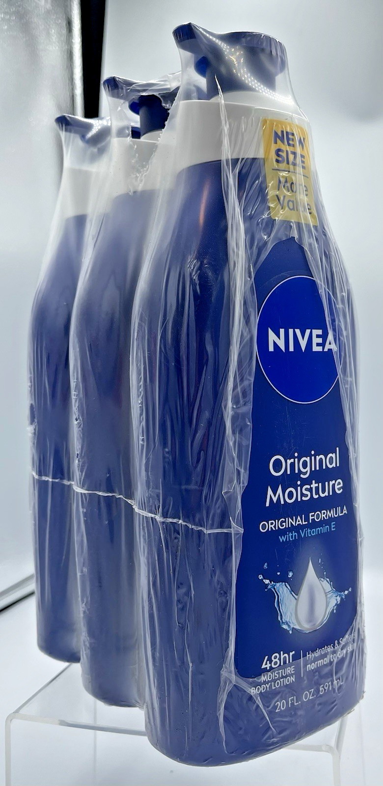 Lot of 3 NIVEA Original Moisture Body Lotion 20oz Vitamin E 48Hr Dry Skin