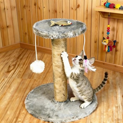 Vertikaler Kratzbaumstamm für kleine Katzen mit Spielzeuganhängern Billig24