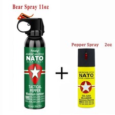 Feloiy Nato Bear Spray 11oz W/ Holster With 1 Pack Free Peper Spray 1/2oz