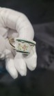 Vintage Dollhouse Miniature Tea/ Mini Coffee Cup Floral, Gold Green Tiny 1 in.  — photo 3