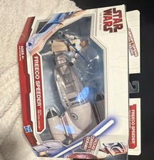 Hasbro Star Wars The Clone Wars Freeco Speeder Vehicle w  Obi-Wan Kenobi