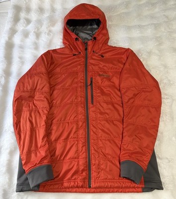 Simms Kinetic Puffer Hooded Primaloft Fishing Jacket Fury Orange Men s XL