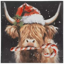 Christmas Highland Cow Canvas Print Wood Frame Hobby Lobby Viral