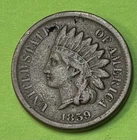 1859 Indian Cent VF Details -First Year Of Issue