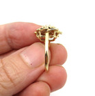 14K Yellow Gold Opal & Garnet Halo Ring Size 5.75 - 6 [R343] — photo 8