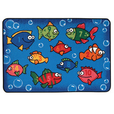 Kid Value 48.27 Something Fishy Playroom Classroom Rug 4Ft X 6Ft Rectangle Blue