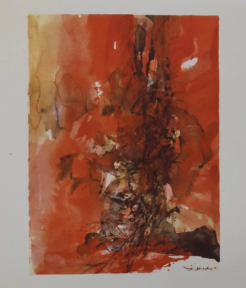 Zao Wou-Ki: El volcán, grabado firmado, 1966 #arte chino Foto 2 de 4