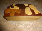 Dog Sleeping Wood Puzzle Trinket Intarsia Wood Art Box with Black Felt Insert — photo 2
