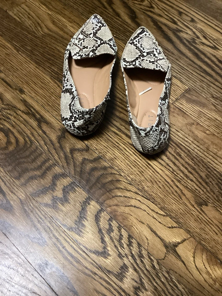 Zapatos planos de ballet ESPIRIT Blaire imitación piel de serpiente punta para mujer 9,5 Foto 2 de 4