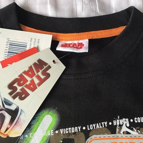BNWT age 6-7 Star Wars Tshirt boy Jedi master long sleeve TU black grey summer. - Picture 5 of 7