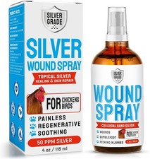 4 oz Wound Spray for Chicken from Birds Chicken Antibiotics Poultry Spray Silver