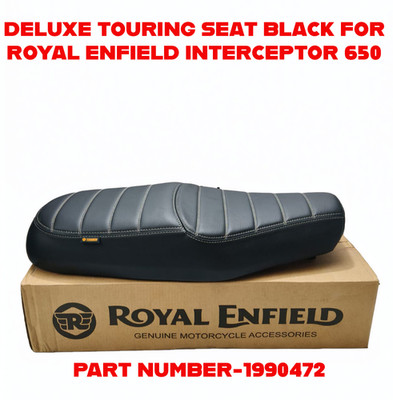 DELUXE TOURING DUAL SEAT BLACK FIT FOR ROYAL ENFIELD INTERCEPTOR 650 & GT 650
