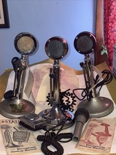 WORKING ASTATIC MICROPHONES LOT OF 5 BUT NOT RECENTLY TESTED SOLD AS IS 