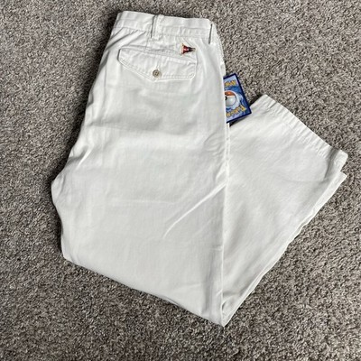 Polo Ralph Lauren Pants Mens 35x30 (35x25) Ivory RL5 Flag Logo Slim Gi Fit 421